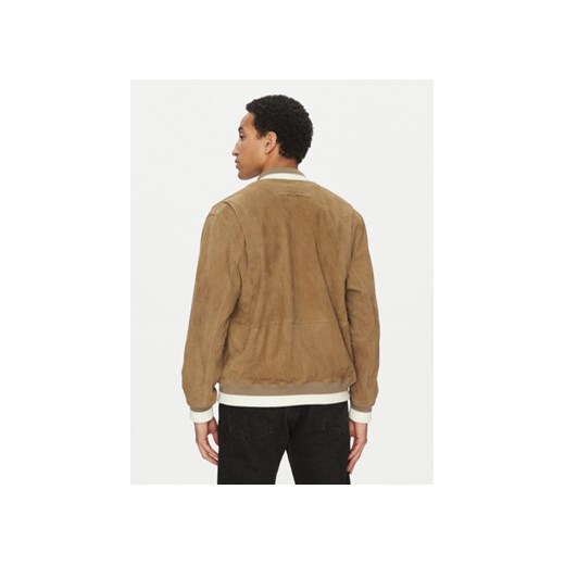 HUGO Kurtka skórzana Ledam 50534326 Beżowy Relaxed Fit XXL MODIVO