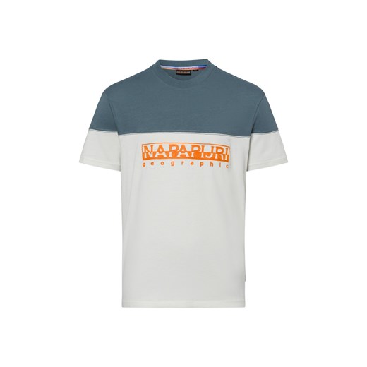 Napapijri Koszulka męska - Saturnia Mężczyźni Bawełna biały w paski ze sklepu vangraaf w kategorii T-shirty męskie - zdjęcie 179267206