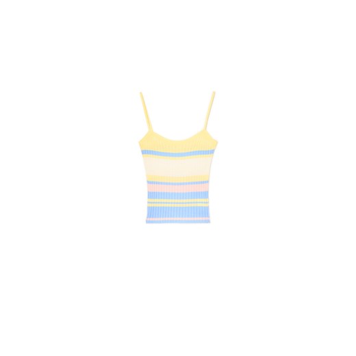 Cropp - Dzianinowy kolorowy top w paski - wielobarwny ze sklepu Cropp w kategorii Bluzki damskie - zdjęcie 179267488