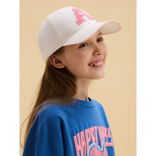 Reserved - Czapka z daszkiem z haftem - złamana biel Reserved 9-13 lat Reserved