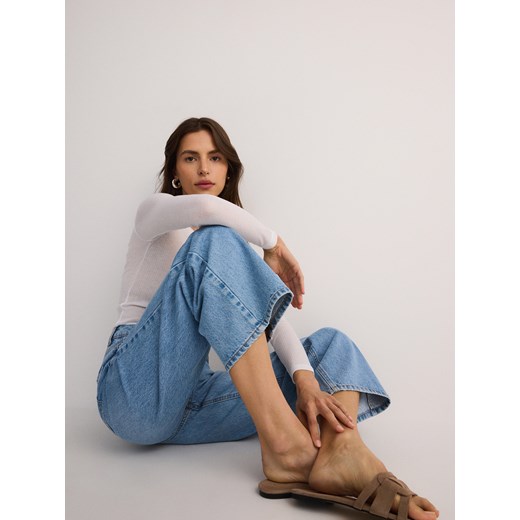 Reserved - Jeansy culotte z wysokim stanem - niebieski Reserved 36 wyprzedaż Reserved