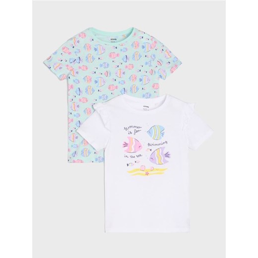 Sinsay - Koszulki 2 pack - wielobarwny ze sklepu Sinsay w kategorii Bluzki dziewczęce - zdjęcie 179270019