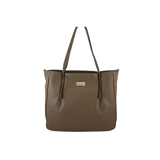 Shopperka damska skórzana Barberini's - Beżowa ciemna ze sklepu butyolivier w kategorii Torby Shopper bag - zdjęcie 179273099