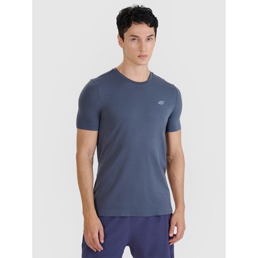 Męska koszulka do biegania 4F 4FWSS25TFTSM1262  - granatowa ze sklepu Sportstylestory.com w kategorii T-shirty męskie - zdjęcie 179273516