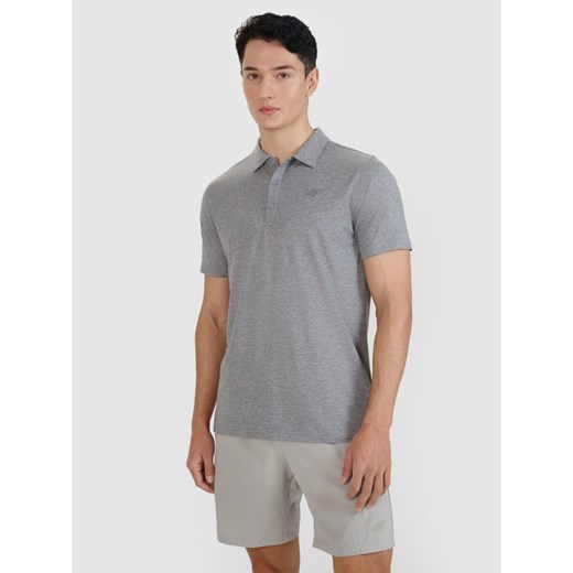 Męska koszulka polo 4F 4FWSS25TFTSM1922 - szary ze sklepu Sportstylestory.com w kategorii T-shirty męskie - zdjęcie 179273577