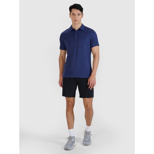 Męska koszulka polo 4F 4FWSS25TFTSM1922 - granatowy ze sklepu Sportstylestory.com w kategorii T-shirty męskie - zdjęcie 179273585