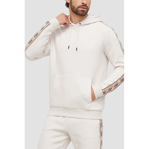 GUESS Beżowa męska bluza z lampasami Mickey, Rozmiar M ze sklepu outfit.pl w kategorii Bluzy męskie - zdjęcie 179276129