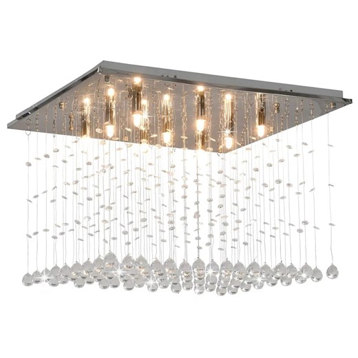 Srebrna lampa sufitowa z kryształkami w stylu glamour - EX816-Loppo ze sklepu Edinos.pl w kategorii Lampy sufitowe - zdjęcie 179276967