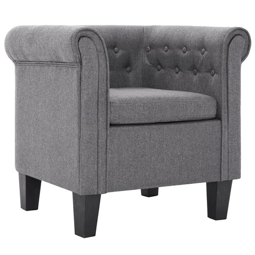 Jasnoszary fotel chesterfield - Xala ze sklepu Edinos.pl w kategorii Portfele męskie - zdjęcie 179277246