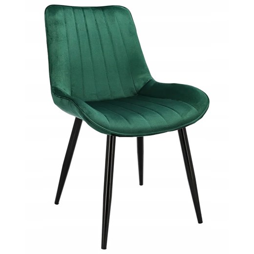 Zielone eleganckie krzesło welurowe - Caviro ze sklepu Edinos.pl w kategorii Krzesła - zdjęcie 179278018