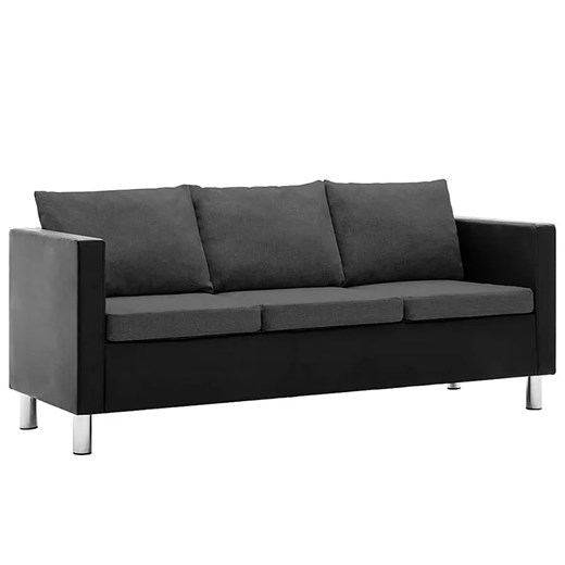 Atrakcyjna 3-osobowa sofa Glomsti 3Q - czarno-ciemnoszara ze sklepu Edinos.pl w kategorii Sofy i kanapy - zdjęcie 179279229