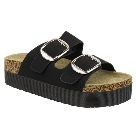 Klapki damskie na klamry - Lee Cooper 25-35-3493L, czarne ze sklepu ulubioneobuwie w kategorii Klapki damskie - zdjęcie 179282766