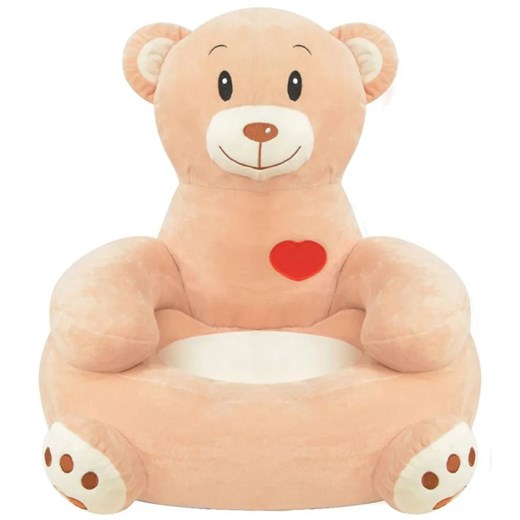 Beżowy fotelik dziecięcy pluszowy miś - Almada ze sklepu Edinos.pl w kategorii Fotele dziecięce - zdjęcie 179285235