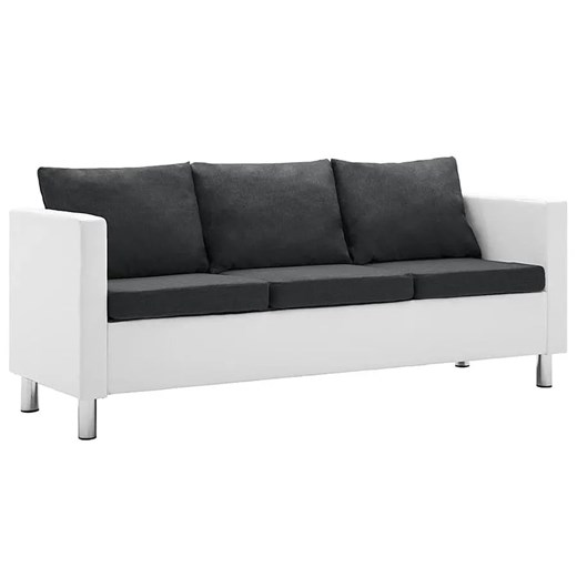 Atrakcyjna 3-osobowa sofa Glomsti 3Q - biało-ciemnoszara ze sklepu Edinos.pl w kategorii Sofy i kanapy - zdjęcie 179285979