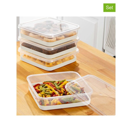 Violeta Home Pojemniki (4 szt.) w kolorze szarym - 2 l ze sklepu Limango Polska w kategorii Pojemniki kuchenne - zdjęcie 179286869