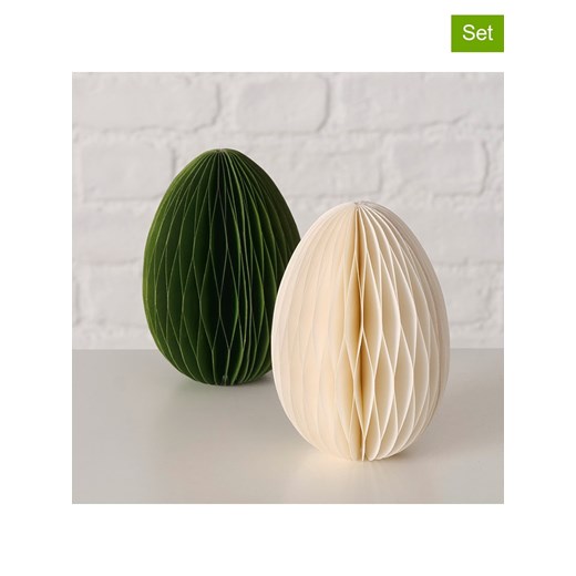 Boltze Dekoracje (2 szt.) &quot;Eggo&quot; w kolorze kremowo-zielonym - wys. 12 x Ø 9 cm ze sklepu Limango Polska w kategorii Dekoracje - zdjęcie 179286899