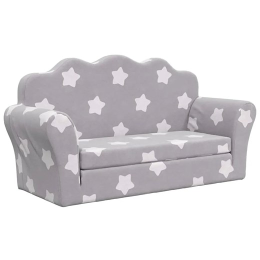 Szara w gwiazdki rozkładana sofa dziecięca - Lobefo 3X ze sklepu Edinos.pl w kategorii Meble dziecięce - zdjęcie 179289188