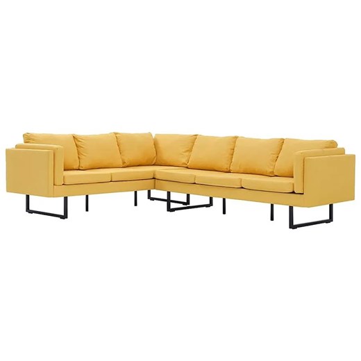 Przestronna sofa narożna Selwa - żółta ze sklepu Edinos.pl w kategorii Narożniki - zdjęcie 179289545