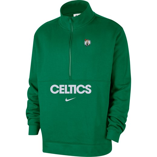 Męska bluza z zamkiem 1/2 Nike NBA Boston Celtics Club Courtside - Zieleń ze sklepu Nike poland w kategorii Bluzy męskie - zdjęcie 179308416