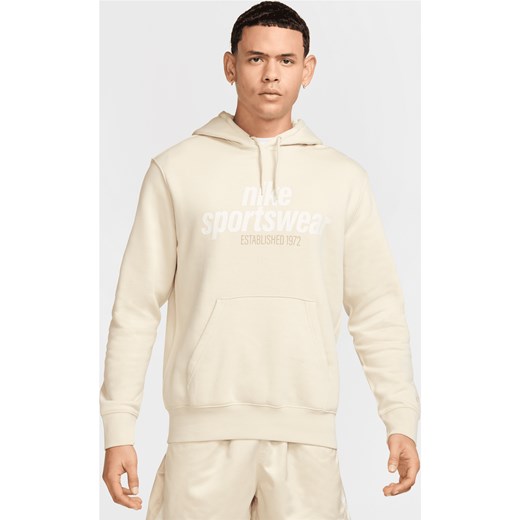 Męska dzianinowa bluza z kapturem Nike Club - Brązowy ze sklepu Nike poland w kategorii Bluzy męskie - zdjęcie 179308599