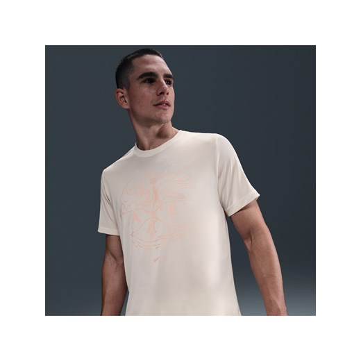 Męski T-shirt do koszykówki Dri-FIT Nike - Brązowy ze sklepu Nike poland w kategorii T-shirty męskie - zdjęcie 179308667