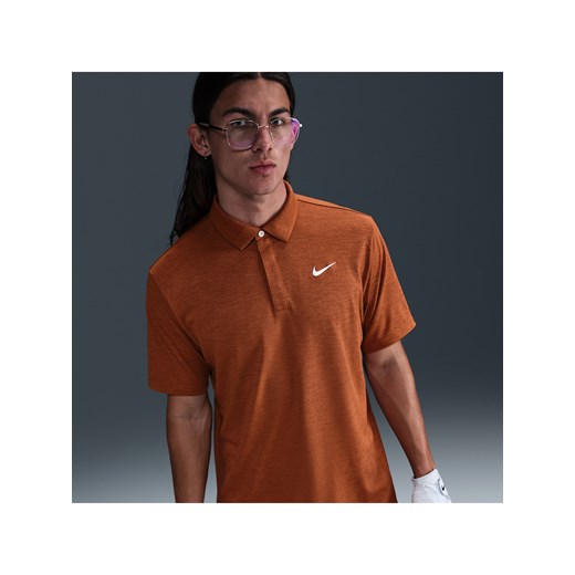 Męska żakardowa koszulka polo do golfa Dri-FIT Nike Tour - Pomarańczowy ze sklepu Nike poland w kategorii T-shirty męskie - zdjęcie 179308718