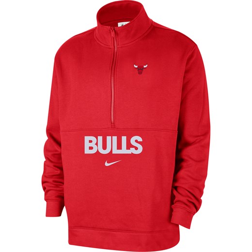 Męska bluza z zamkiem 1/2 Nike NBA Chicago Bulls Club Courtside - Czerwony ze sklepu Nike poland w kategorii Bluzy męskie - zdjęcie 179308747