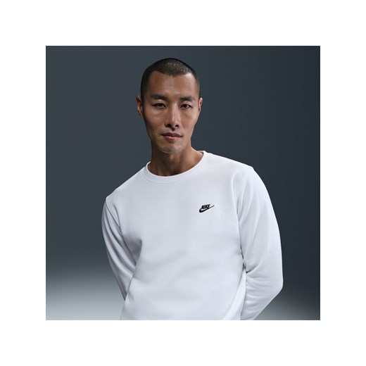 Męska bluza z dzianiny Nike Club - Biel ze sklepu Nike poland w kategorii Bluzy męskie - zdjęcie 179309027