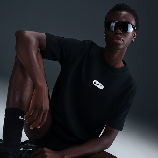 Nike bluzka damska w sportowym stylu z okrągłym dekoltem z krótkim rękawem na wiosnę bawełniana