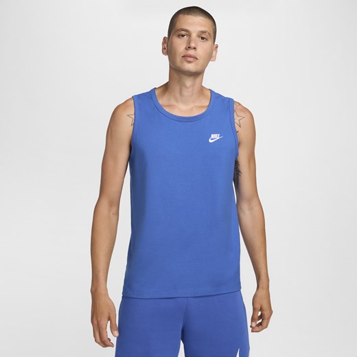 Niebieski t-shirt męski Nike z krótkim rękawem 