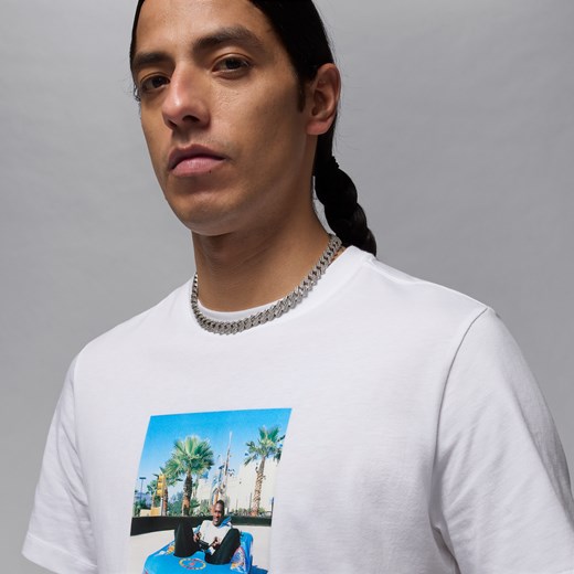 T-shirt męski Jordan biały z krótkim rękawem