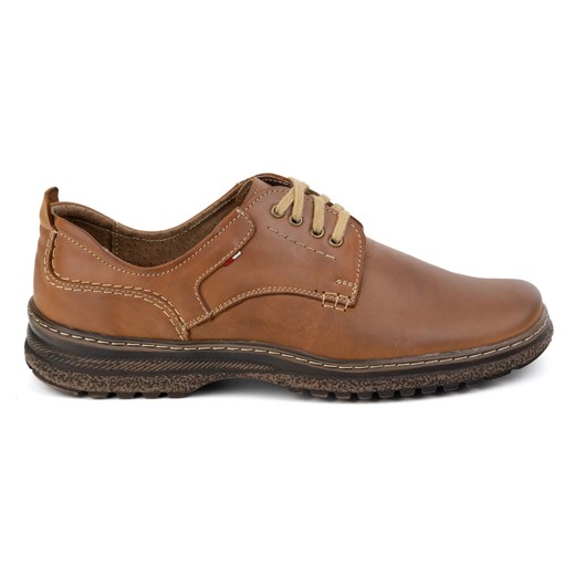 Olivier Buty męskie skórzane casual 221GT camel brązowe ze sklepu ButyModne.pl w kategorii Półbuty męskie - zdjęcie 179312605
