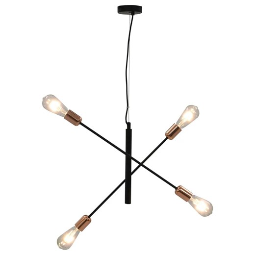 Czarno-miedziana lampa wisząca z żarówkami - EX82-Luca ze sklepu Edinos.pl w kategorii Lampy wiszące - zdjęcie 179314335