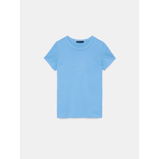 Mohito - Błękitny t-shirt basic - niebieski ze sklepu Mohito w kategorii Bluzki damskie - zdjęcie 179316095