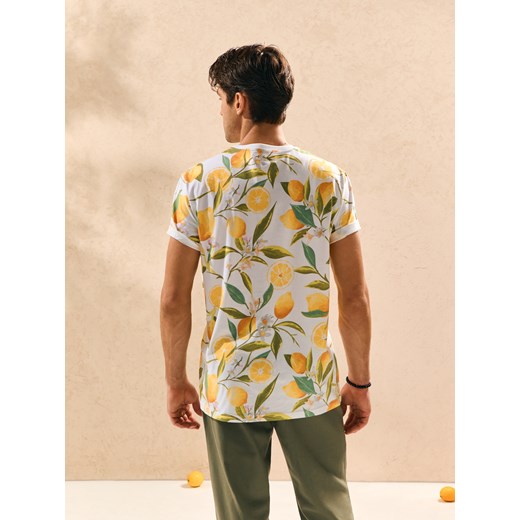 T-shirt męski Sinsay w nadruki 