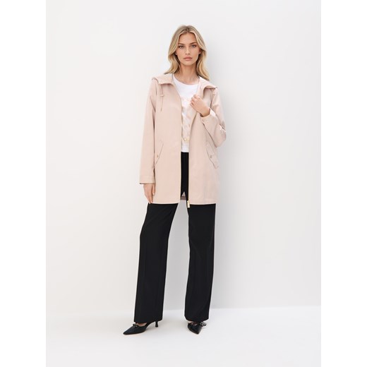Mohito - Beżowa kurtka parka basic - beżowy ze sklepu Mohito w kategorii Parki damskie - zdjęcie 179320758