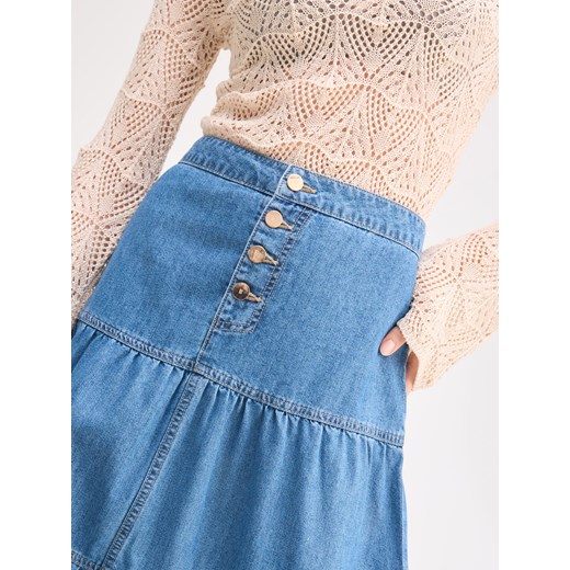 Mohito - Jeansowa spódnica midi - niebieski Mohito 38 Mohito