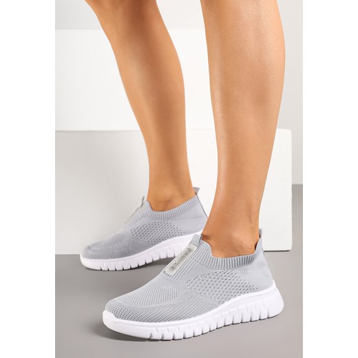 Szare Buty Sportowe z Elastyczną Cholewką Clezenne ze sklepu born2be.pl w kategorii Buty sportowe damskie - zdjęcie 179321369