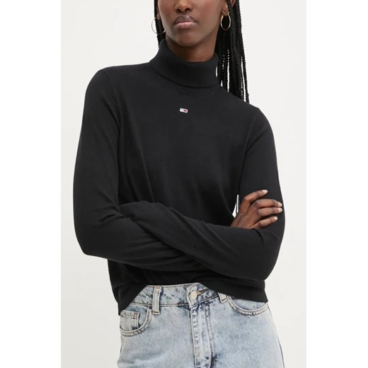 TOMMY JEANS Czarny damski golf, Rozmiar S ze sklepu outfit.pl w kategorii Swetry damskie - zdjęcie 179324835