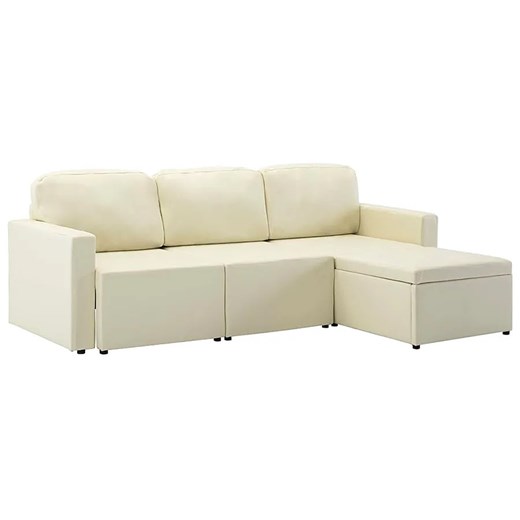 Rozkładana sofa modułowa jasnokremowa - Odi 4Q ze sklepu Edinos.pl w kategorii Sofy i kanapy - zdjęcie 179324989