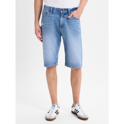 Tommy Jeans Męskie szorty dżinsowe - Ryan Mężczyźni Bawełna light stone jednolity ze sklepu vangraaf w kategorii Spodenki męskie - zdjęcie 179328605