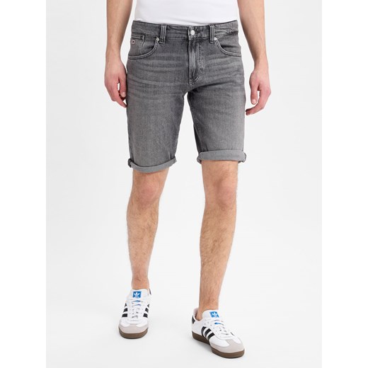 Tommy Jeans Męskie szorty dżinsowe - Ronnie Mężczyźni Bawełna jasny szary jednolity ze sklepu vangraaf w kategorii Spodenki męskie - zdjęcie 179328606