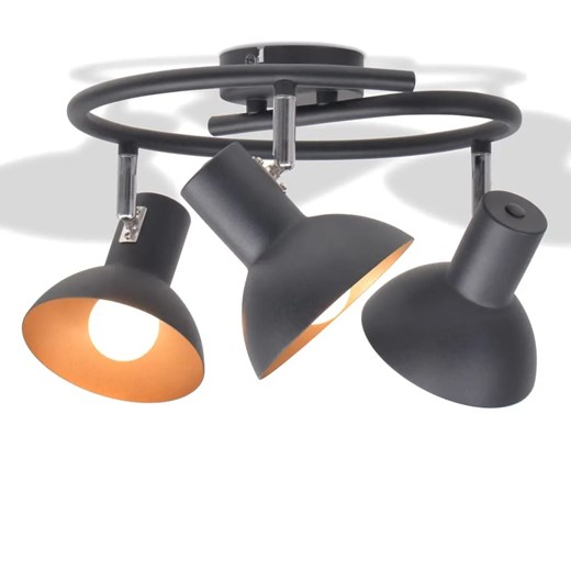 Czarno-złota okrągła lampa sufitowa - EX118-Cubot ze sklepu Edinos.pl w kategorii Lampy sufitowe - zdjęcie 179328927