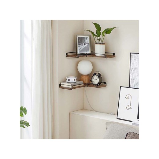 Songmics Regały narożne (2 szt.) w kolorze brązowo-czarnym Songmics onesize promocyjna cena Limango Polska