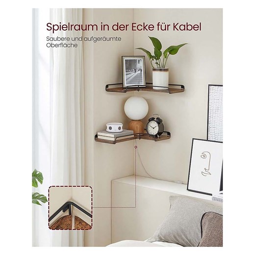 Songmics Regały narożne (2 szt.) w kolorze brązowo-czarnym Songmics onesize okazja Limango Polska