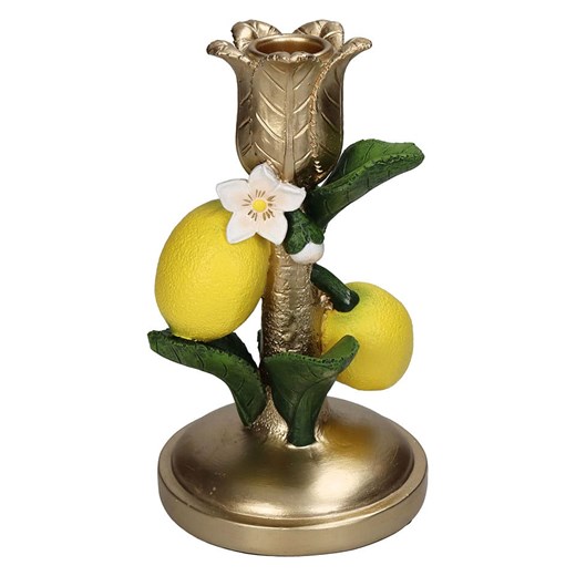 Kersten Świecznik &quot;Lemon&quot; w kolorze żółto-zielono-złotym  - wys. 18 x Ø 10 cm ze sklepu Limango Polska w kategorii Świeczniki - zdjęcie 179329786