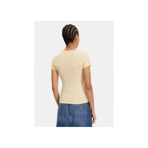 Bluzka damska Tommy Jeans beżowa z krótkim rękawem casual
