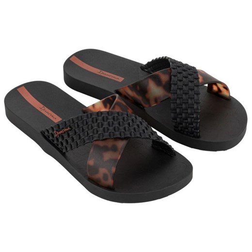 Klapki Ipanema Sense Slide 27214 BC402 czarne panterka ze sklepu ButyModne.pl w kategorii Klapki damskie - zdjęcie 179333748