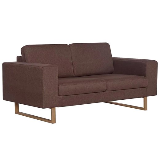 Elegancka dwuosobowa sofa Ladi 2X - brązowa ze sklepu Edinos.pl w kategorii Sofy i kanapy - zdjęcie 179334585