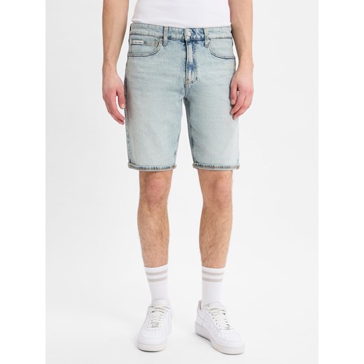 Calvin Klein Jeans Męskie szorty dżinsowe Mężczyźni Bawełna bielony jednolity ze sklepu vangraaf w kategorii Spodenki męskie - zdjęcie 179335267